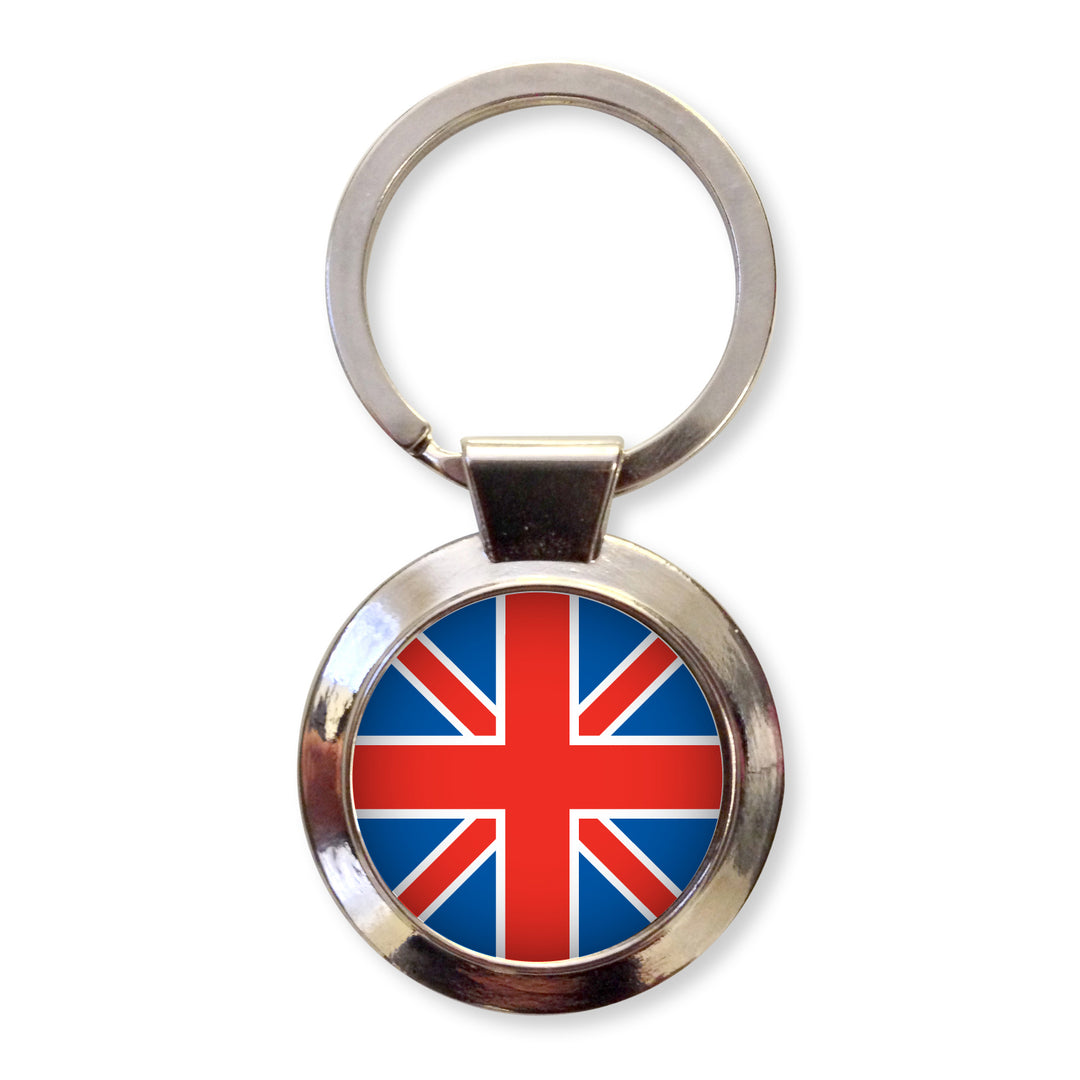 Union Jack Round Metal Keyring