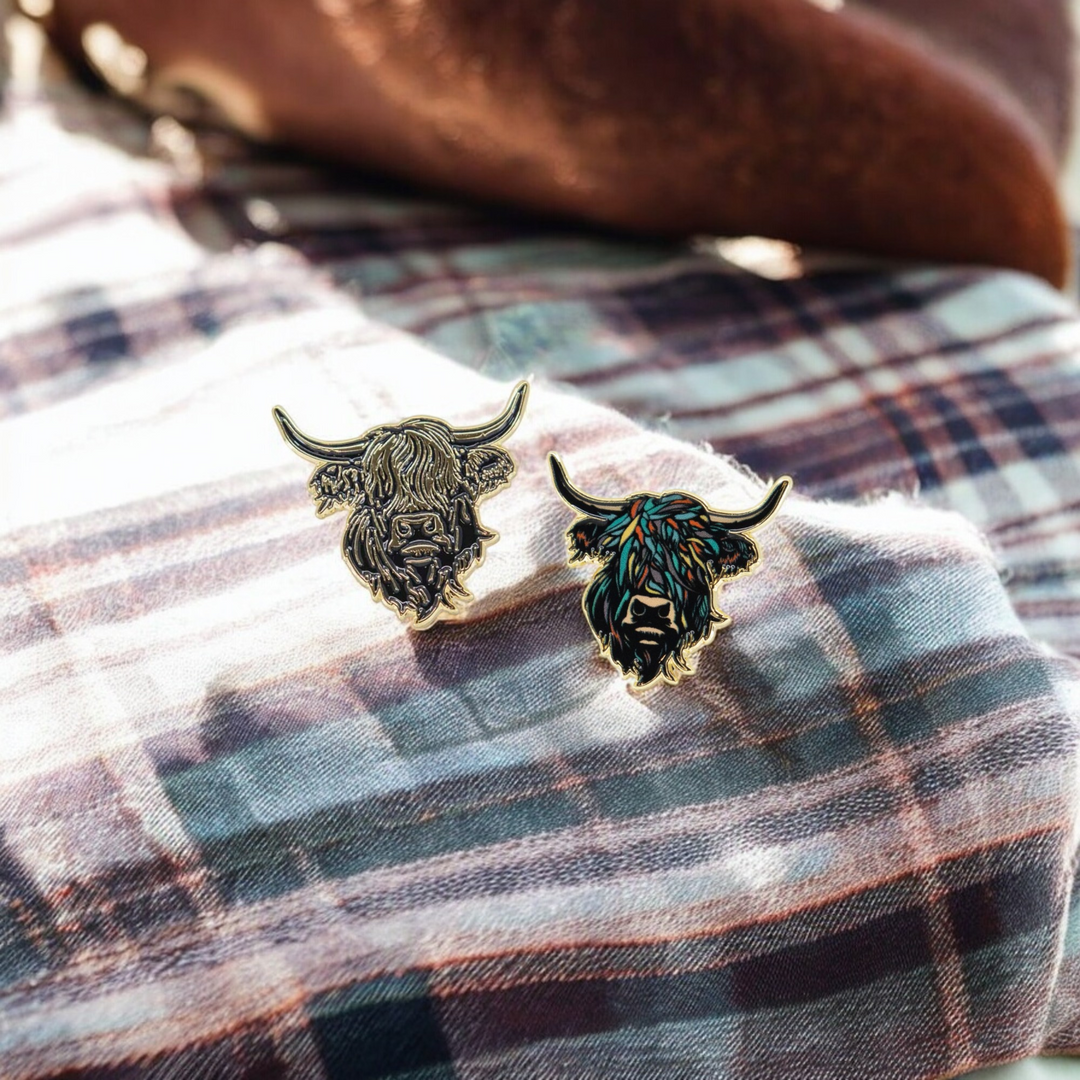 The Heilan Coo Enamel Pin Badge