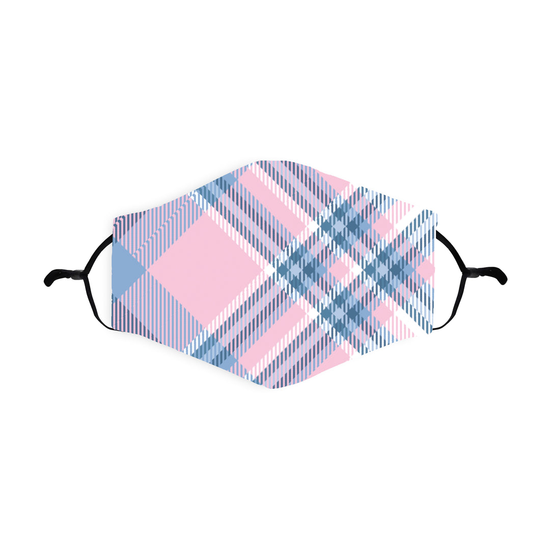 Pink Tartan Printed Face Mask