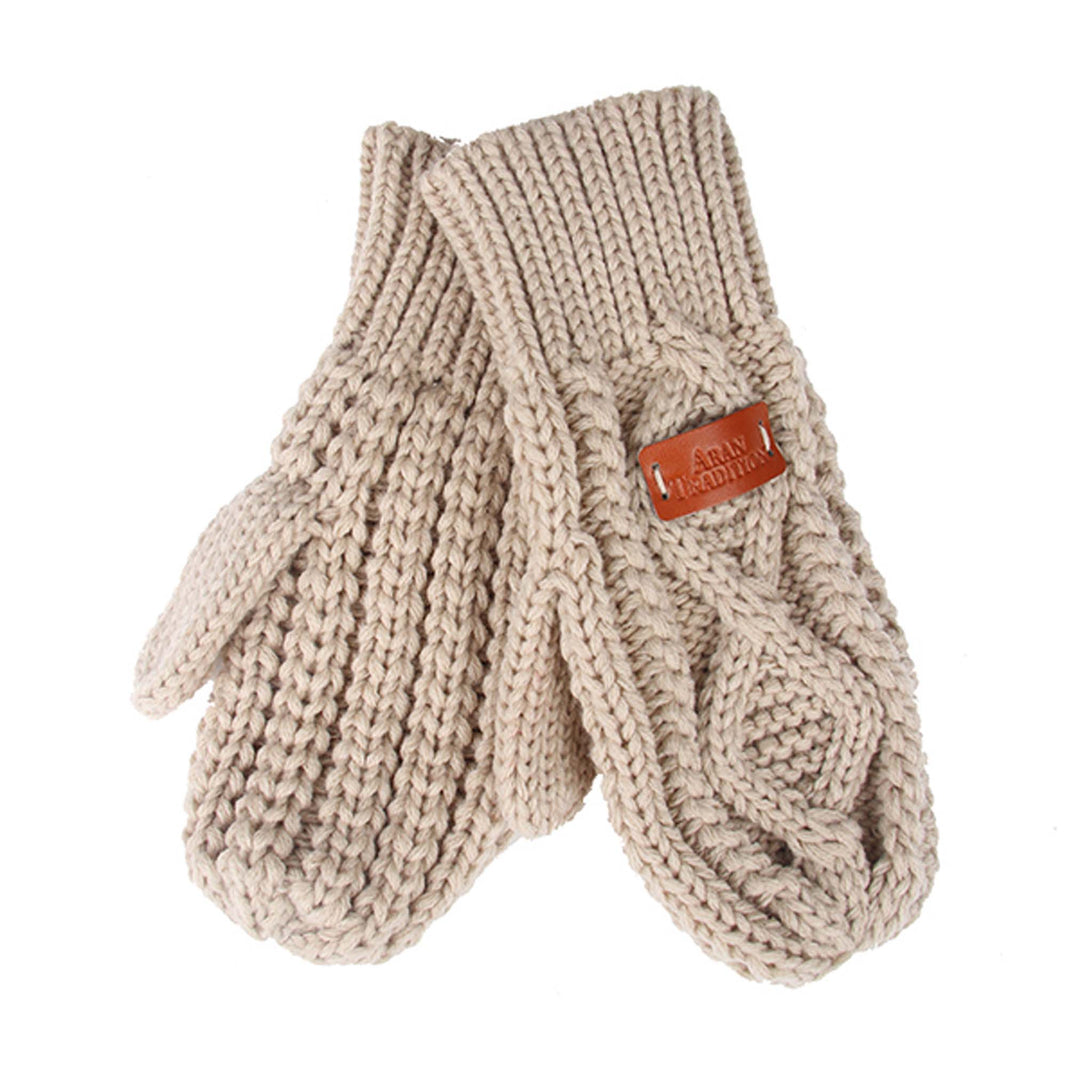 Aran Cable Knit Mitts