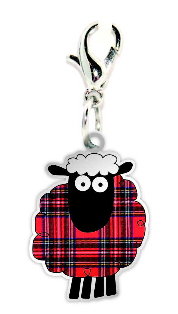 Scottish Tartan Sheep Clip On Charm