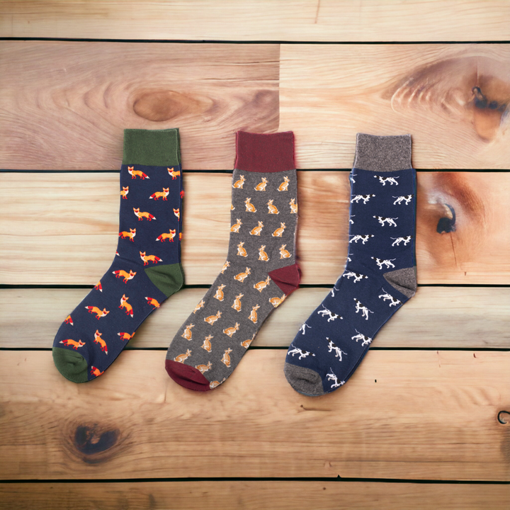 3 Pack Heritage Animal Socks