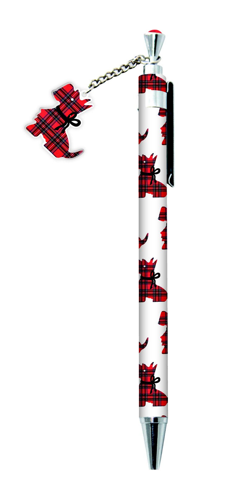 Tartan Scottie Dog Charm Pen