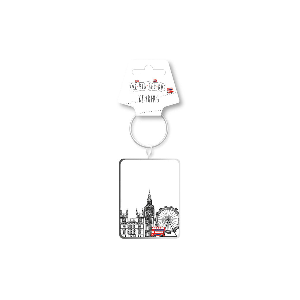 Big City London Skyline Icons Keyring | Double-Sided Design