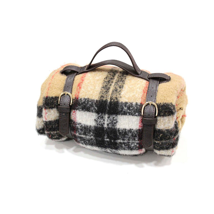 Mohair Look Picnic Blanket - Camel Thomson