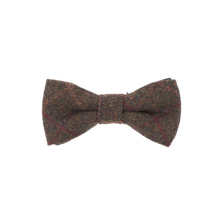 Tweed Box Check Bow Tie - Green Box Check