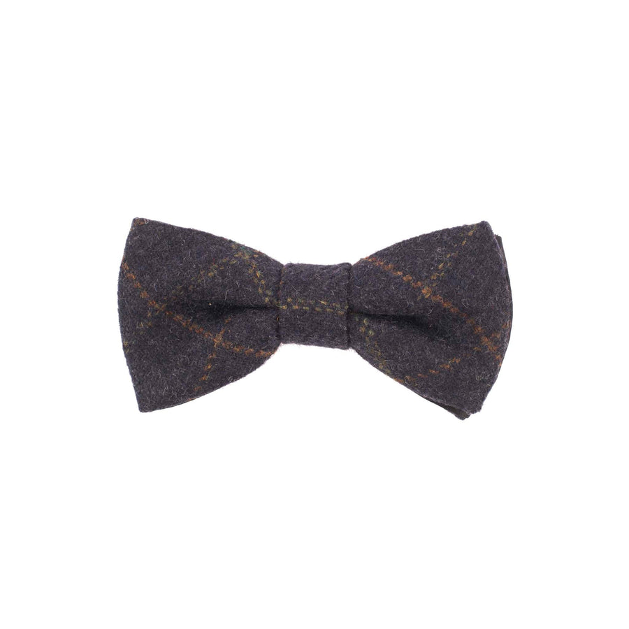 Tweed Box Check Bow Tie - Blue Box Check