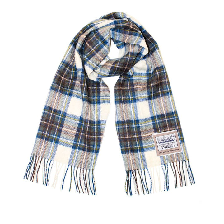 Pure Wool Check Scarf - Lilac Pink - 100% Wool