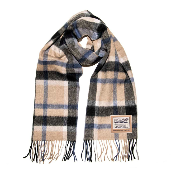 Pure Wool Tartan Check Scarf