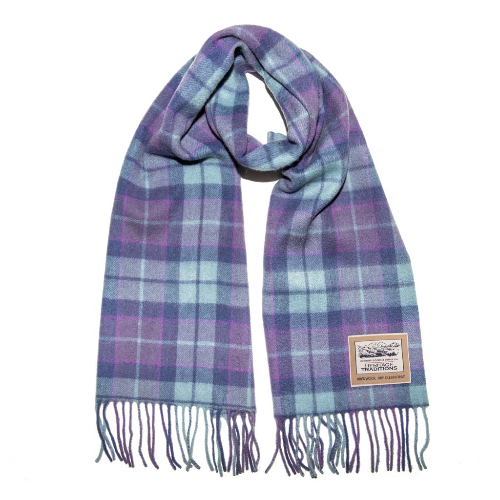 Pure Wool Tartan Check Scarf