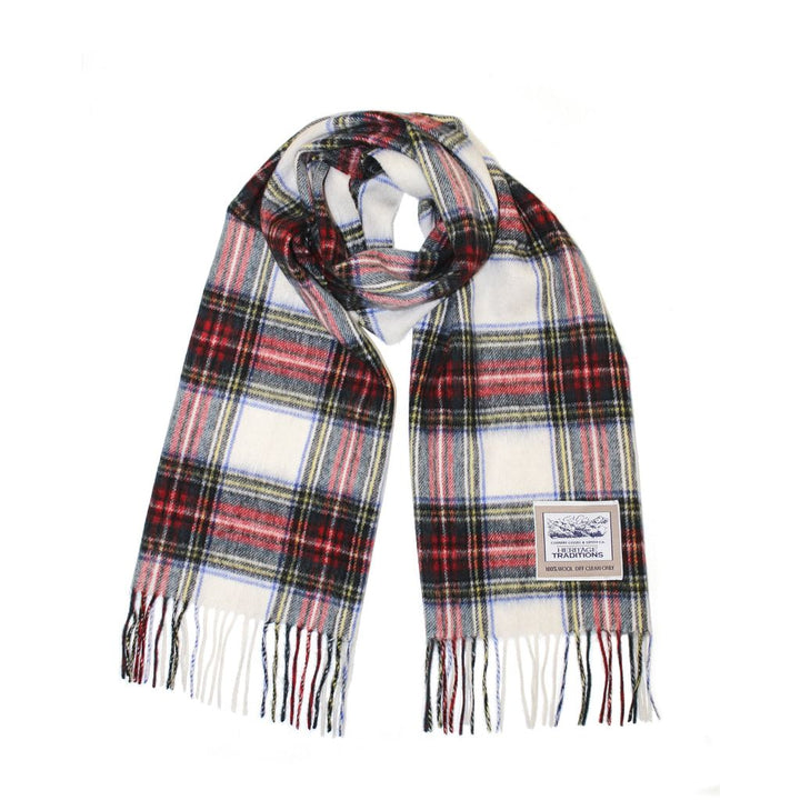 Pure Wool Check Scarf - Dress Stewart - 100% Wool