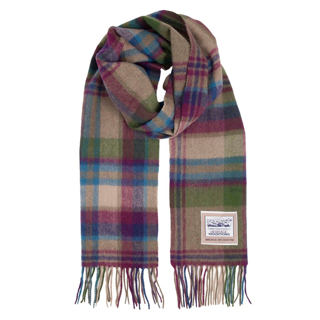 Pure Wool Check Scarf - Heritage Check - 100% Wool