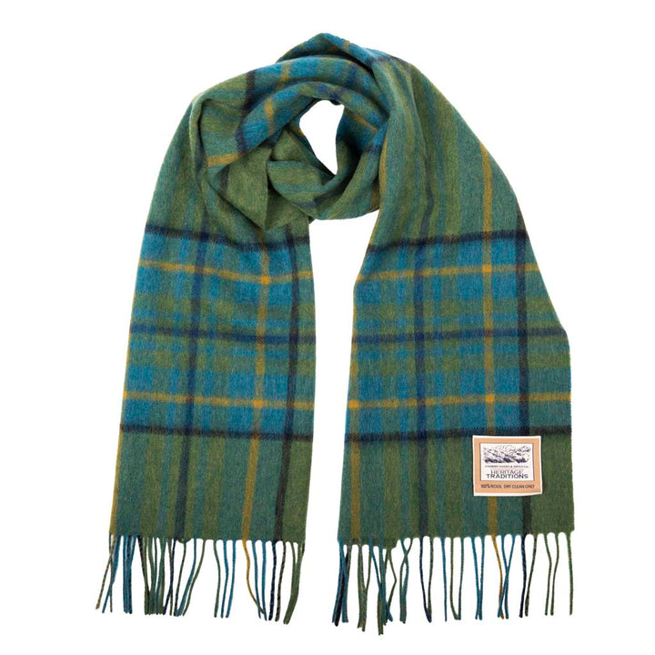 Pure Wool Tartan Check Scarf