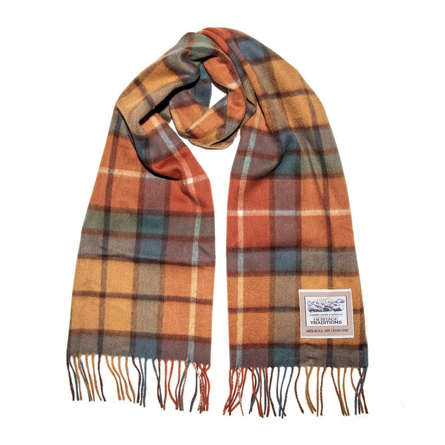 Pure Wool Tartan Check Scarf