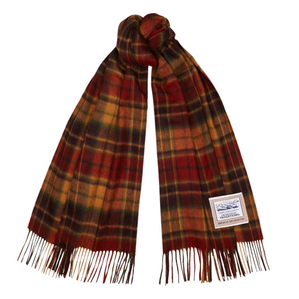 Pure Wool Check Scarf - Antique Buchanan - 100% Wool