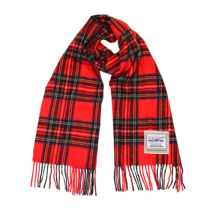 Pure Wool Check Scarf - Royal Stewart - 100% Wool