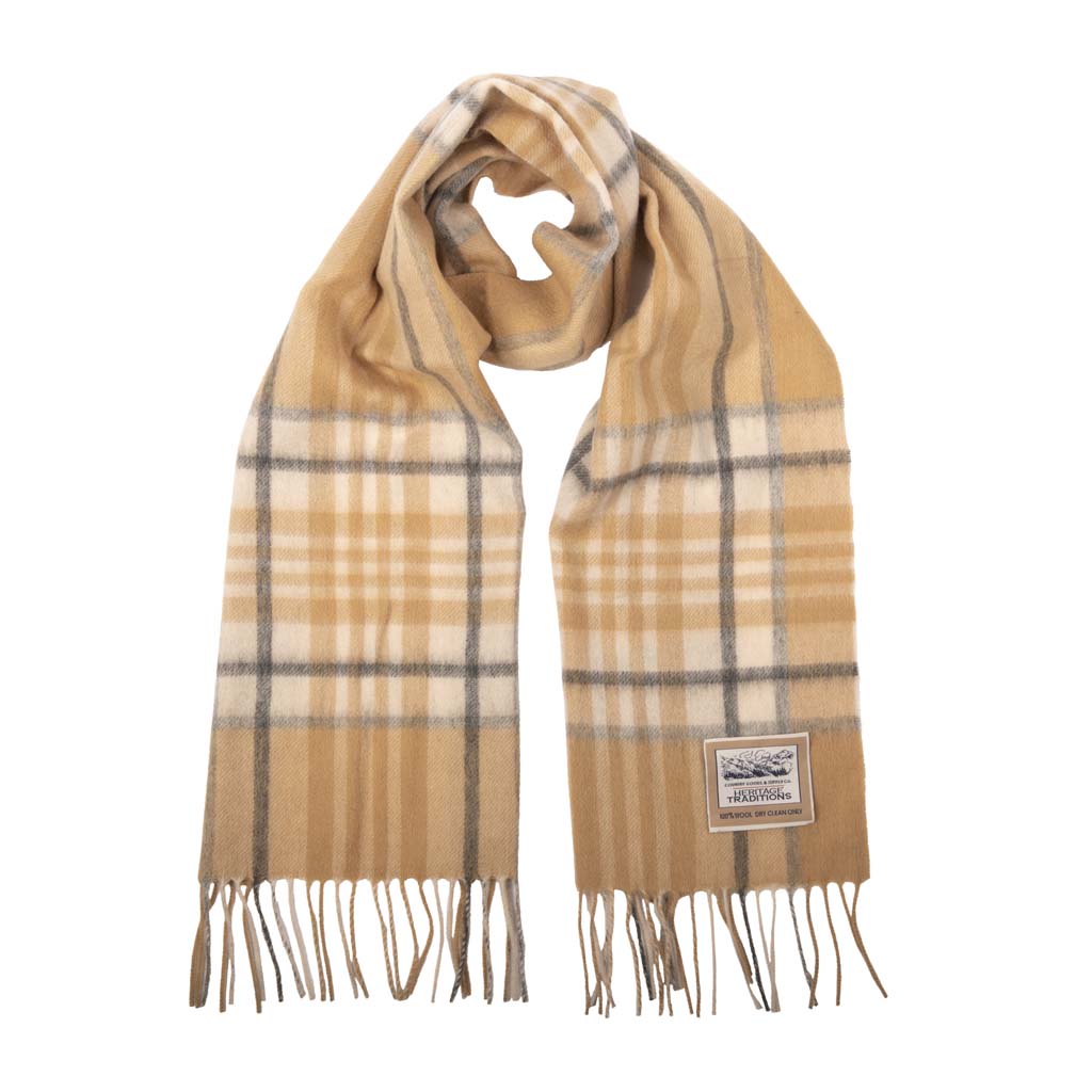 Pure Wool Tartan Check Scarf