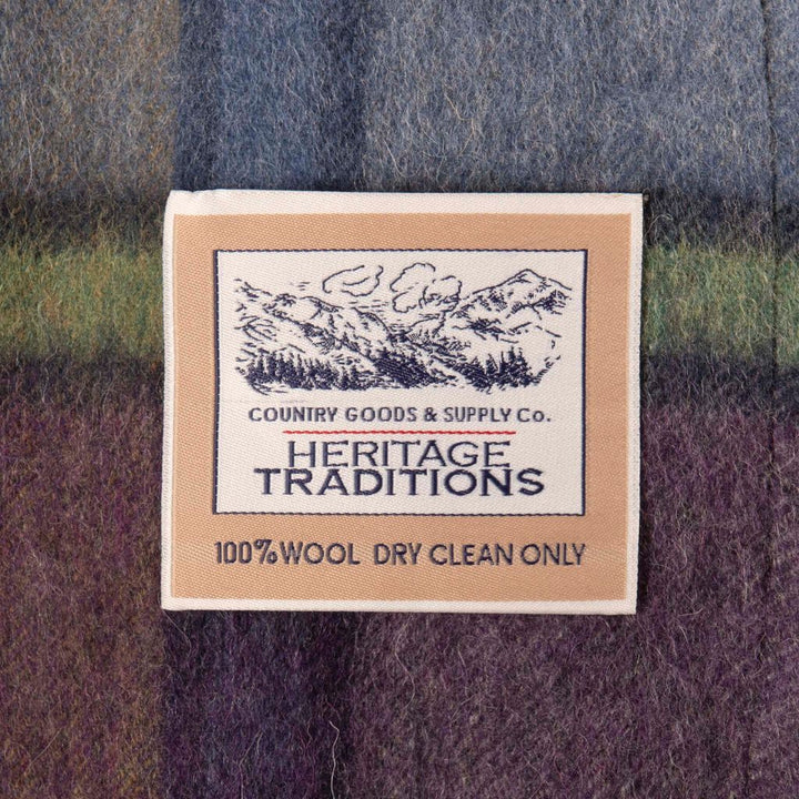 Pure Wool Tartan Serape - Natural Stewart - 100% Wool