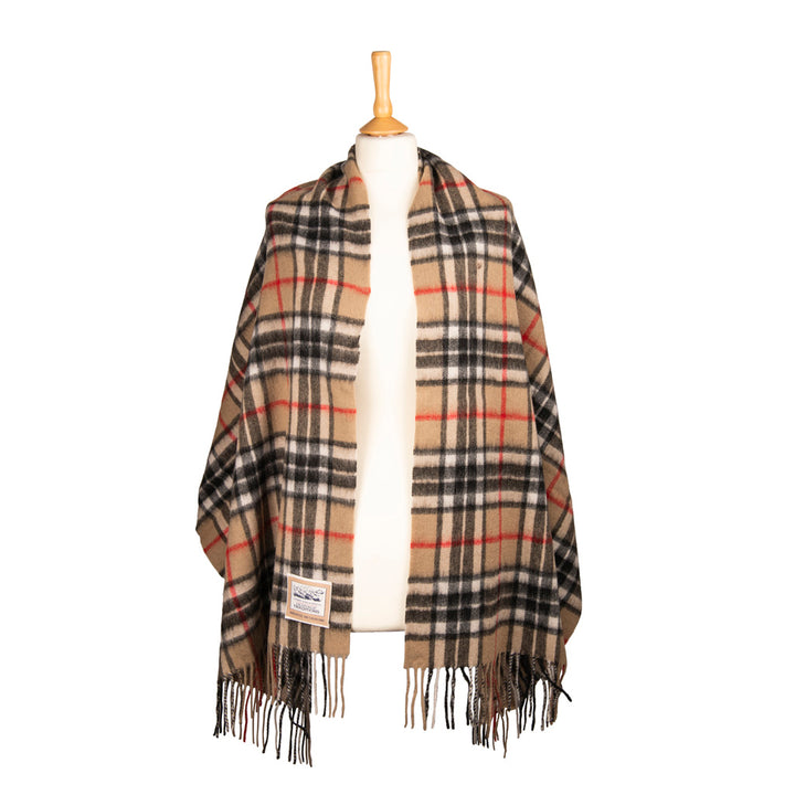 Camel Thomson Tartan Woollen Stole