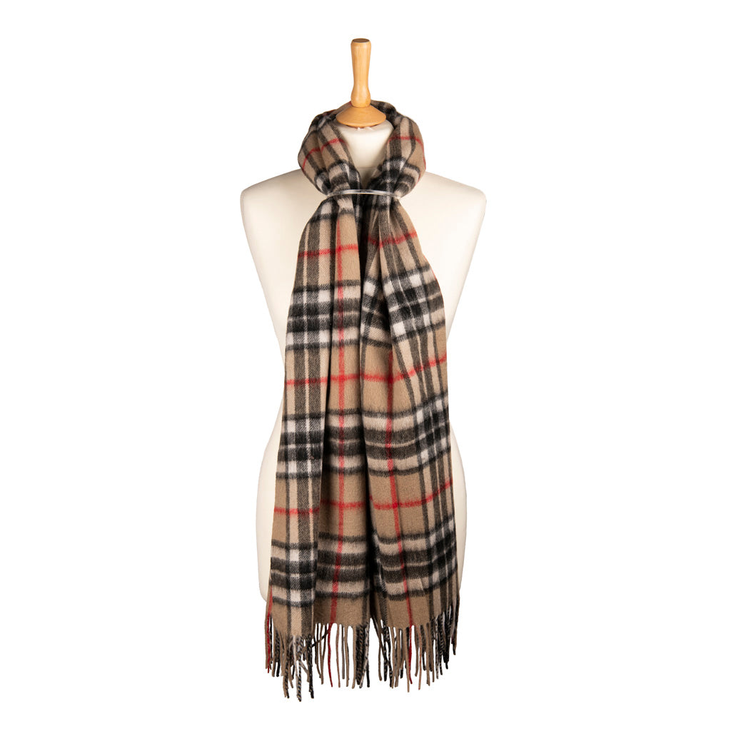 Camel Thomson Tartan Woollen Stole