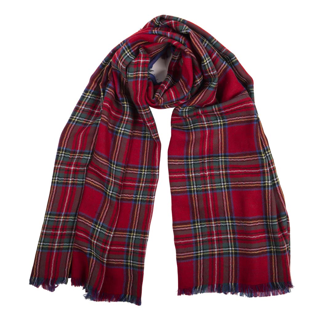 Lightweight Reversible Tartan Merino Scarf