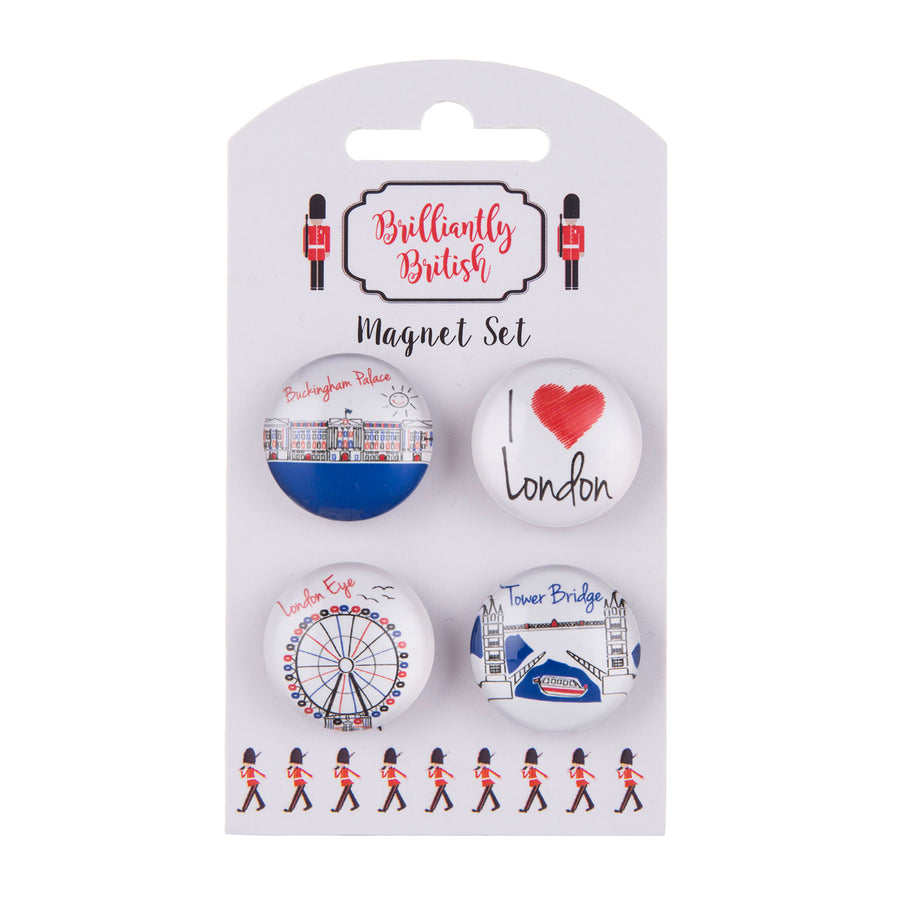 I Love London 4 Pack Crystal Mini Magnet