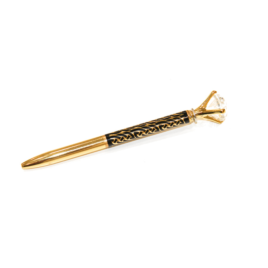 Celtic Pen Gold - Clear Stone