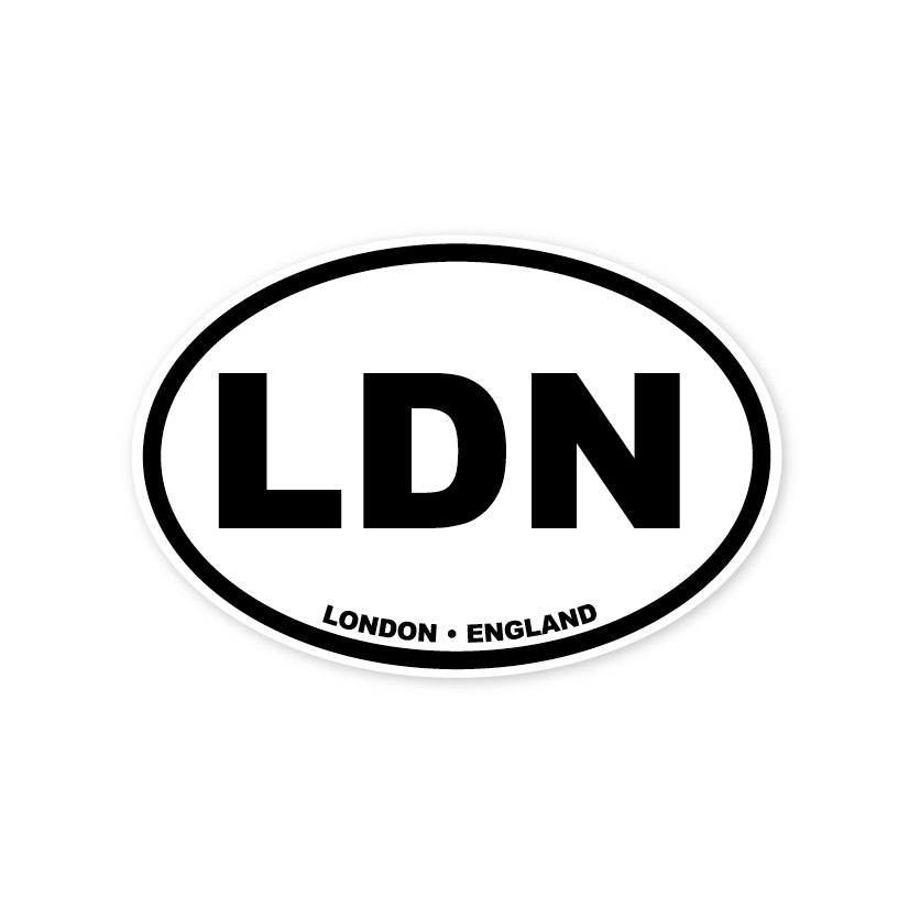 London Oval Black & White Sticker