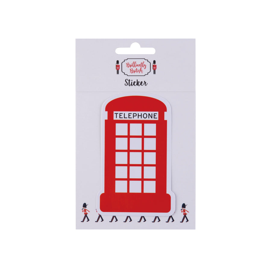 Brilliantly British - Telephone Box Sticker