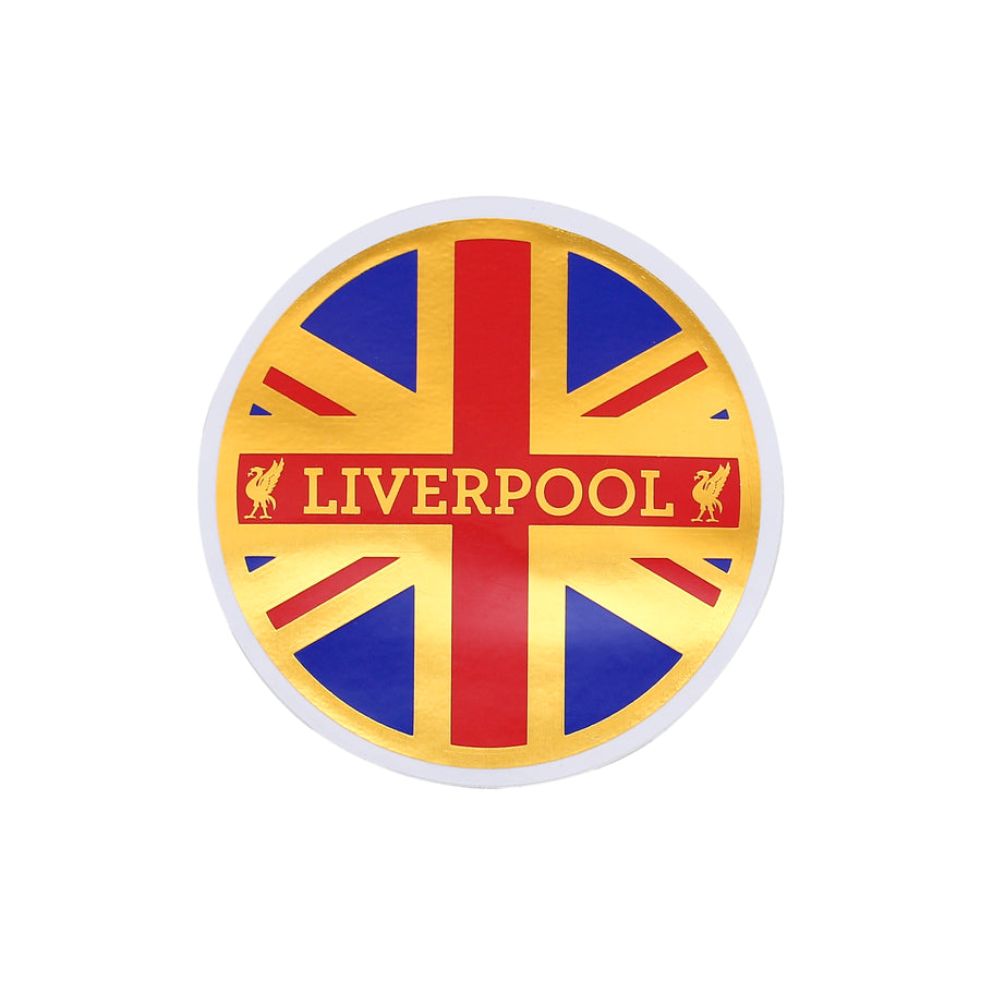 Liverpool Union Jack Gold Foil Sticker