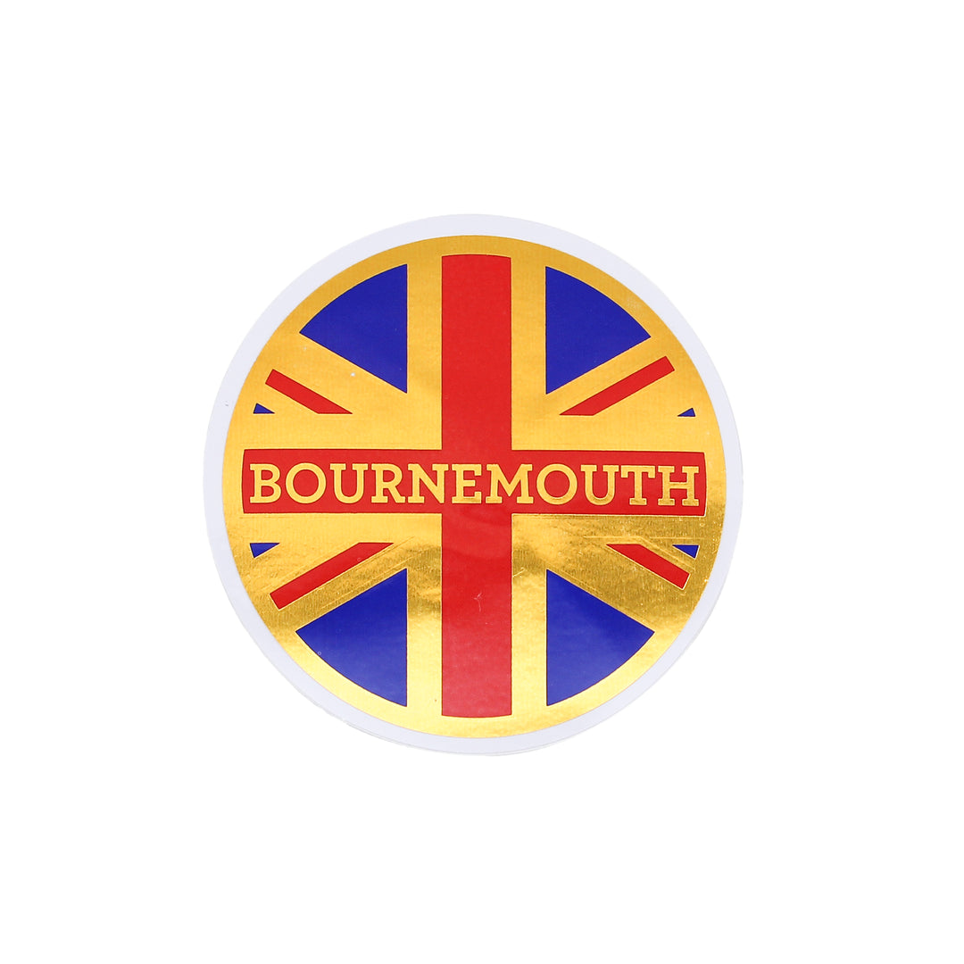 Bournemouth Union Jack Gold Foil Sticker