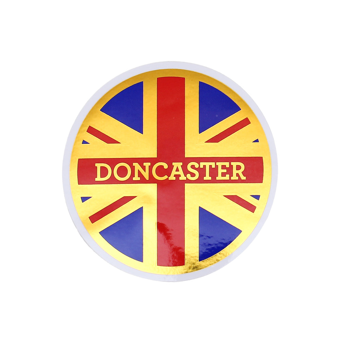 Doncaster Union Jack Gold Foil Sticker