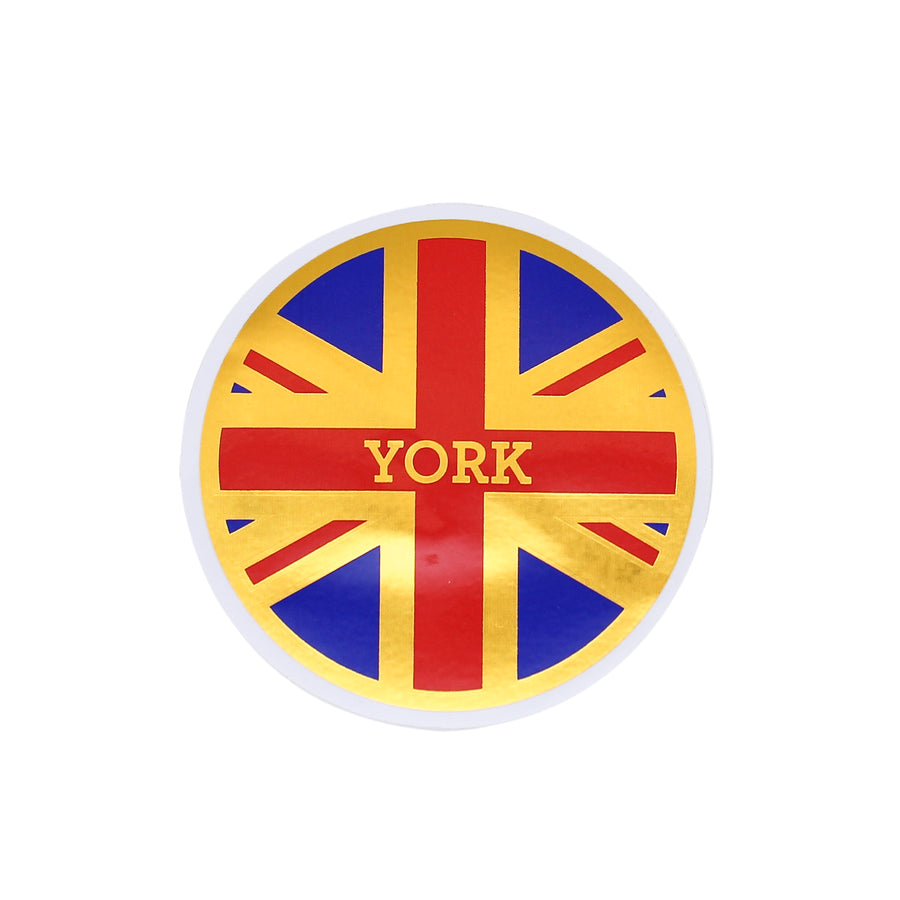 York Union Jack Gold Foil Sticker