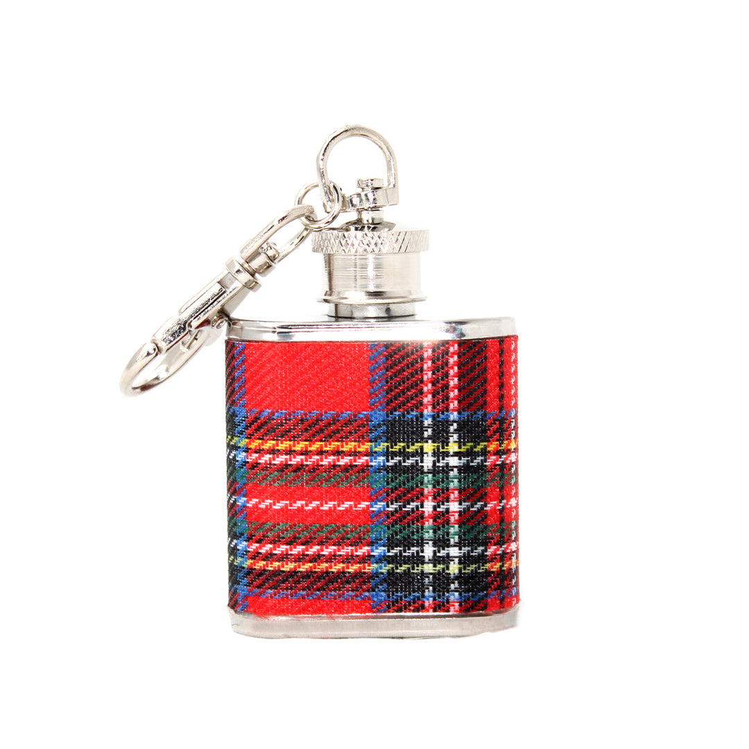 Scottish Royal Stewart Tartan 1oz Hip Flask Keyring