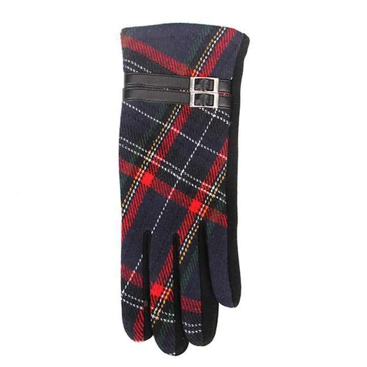 Black Tartan Glove - Black Buckle