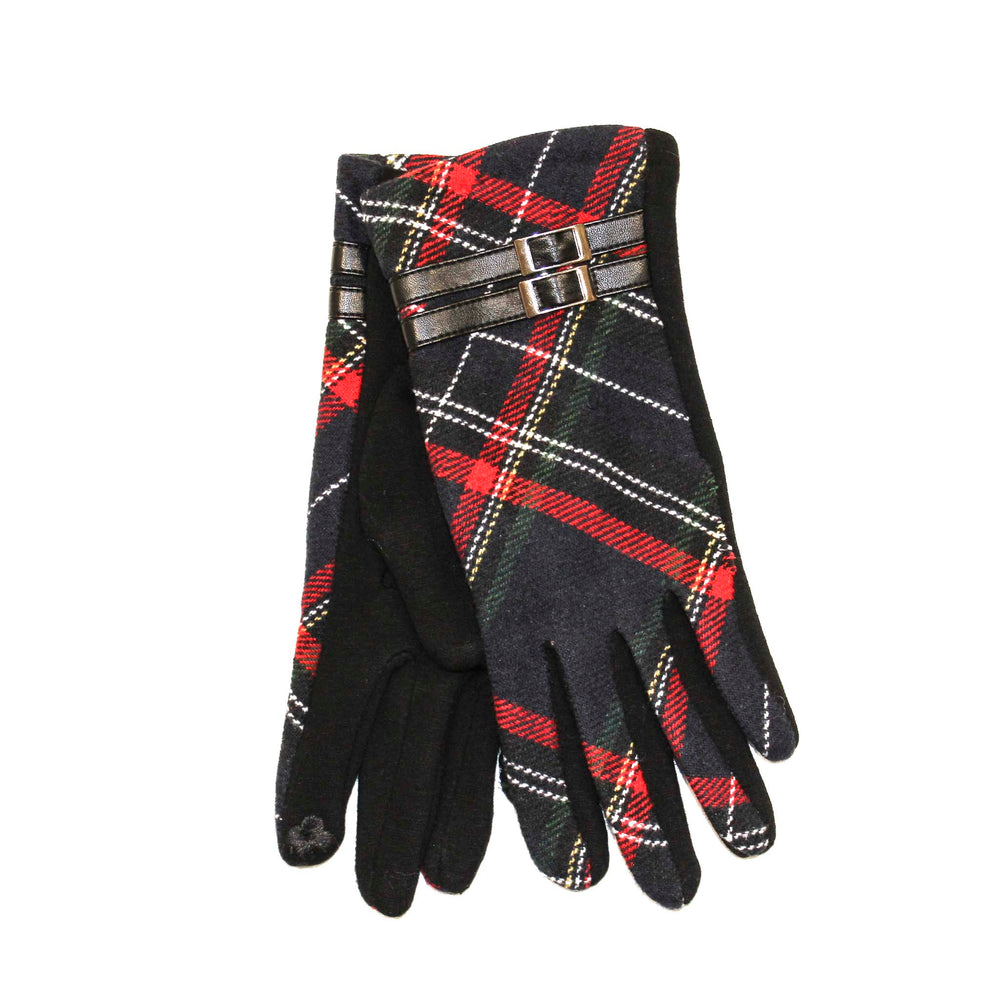 Black Tartan Glove - Black Buckle