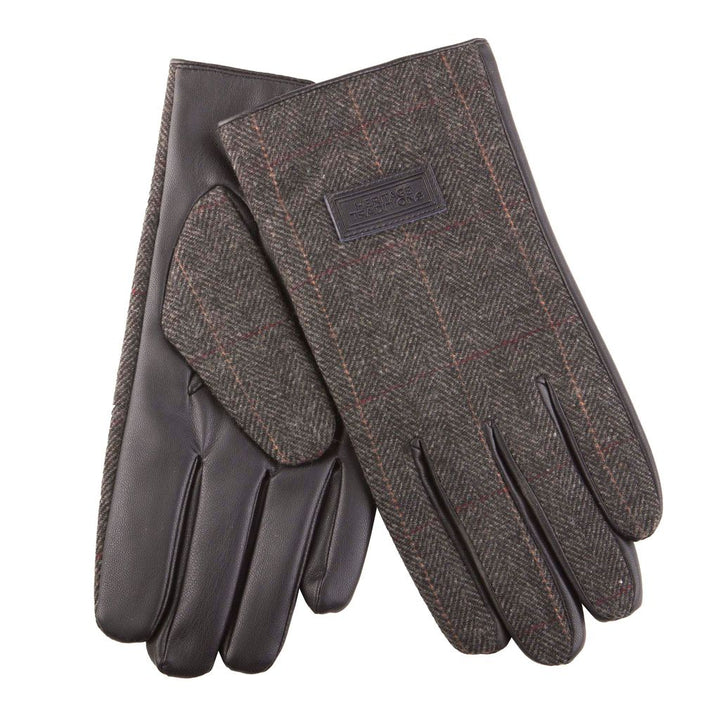 Classic Check Tweed Gloves - Dark Grey Herringbone