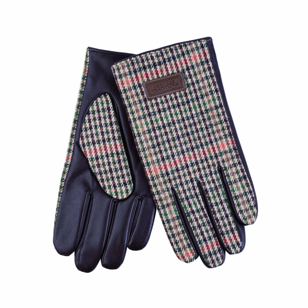 Classic Check Tweed Gloves - Camel Houndstooth