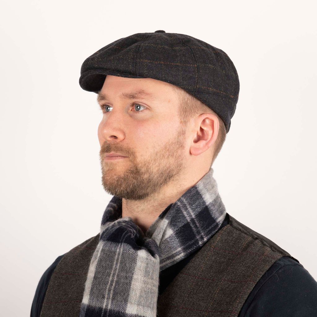 Tweed Baker Boy Cap - Green - Peaky Blinders Hat, Newsboy