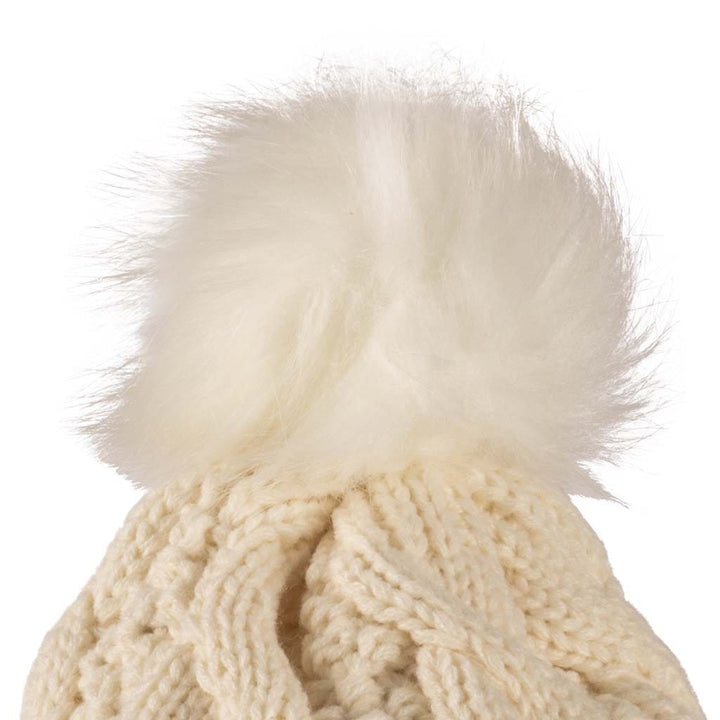 Stay Cozy & Chic with Aran Cable Pom Pom Hat | Traditional Cable Knit