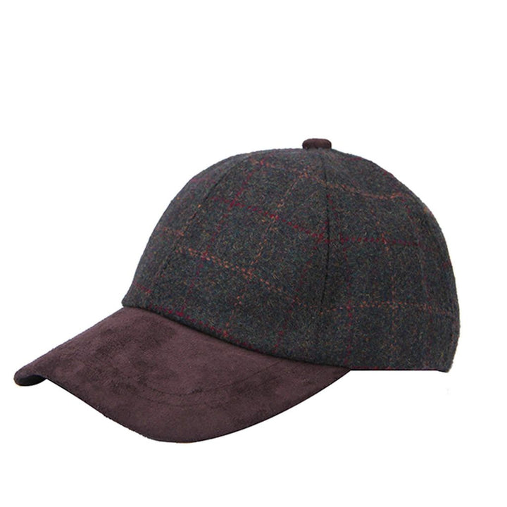 Heritage Traditions Tweed Suede Baseball Cap - Wool Mix Tweed Hat