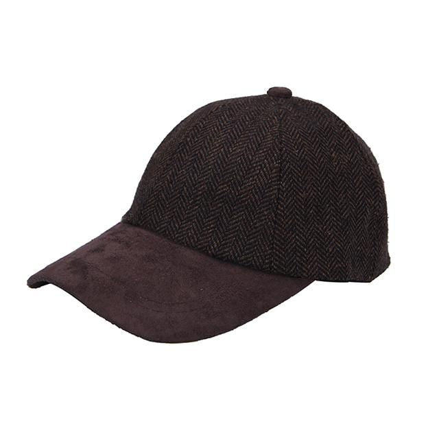 Heritage Traditions Tweed Suede Baseball Cap - Wool Mix Tweed Hat