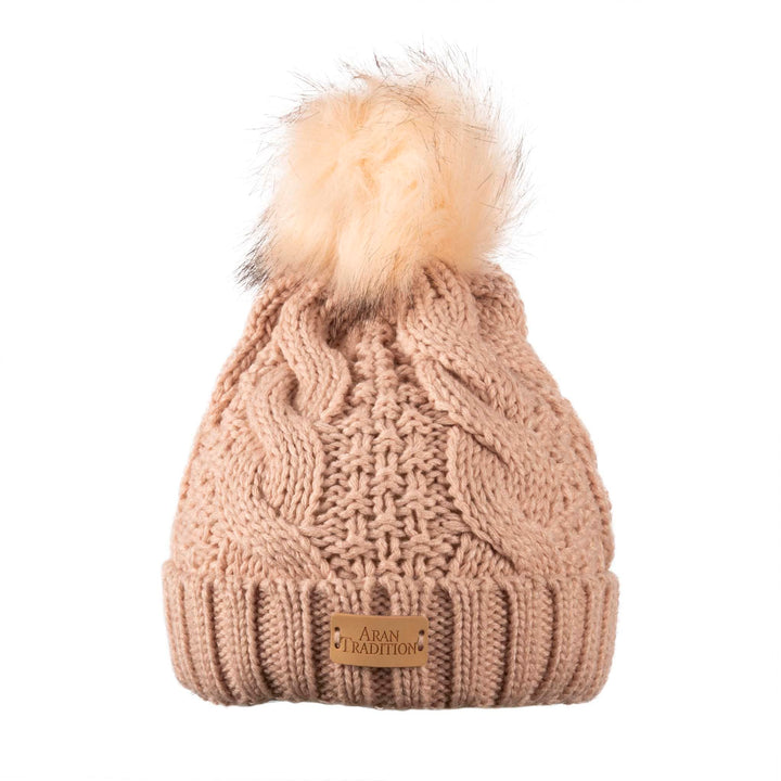 Stay Cozy & Chic with Aran Cable Pom Pom Hat | Traditional Cable Knit