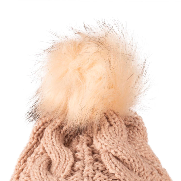 Stay Cozy & Chic with Aran Cable Pom Pom Hat | Traditional Cable Knit