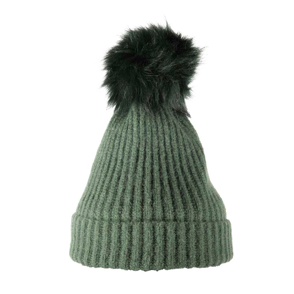 Soft Touch Rib Pom Pom Beanie