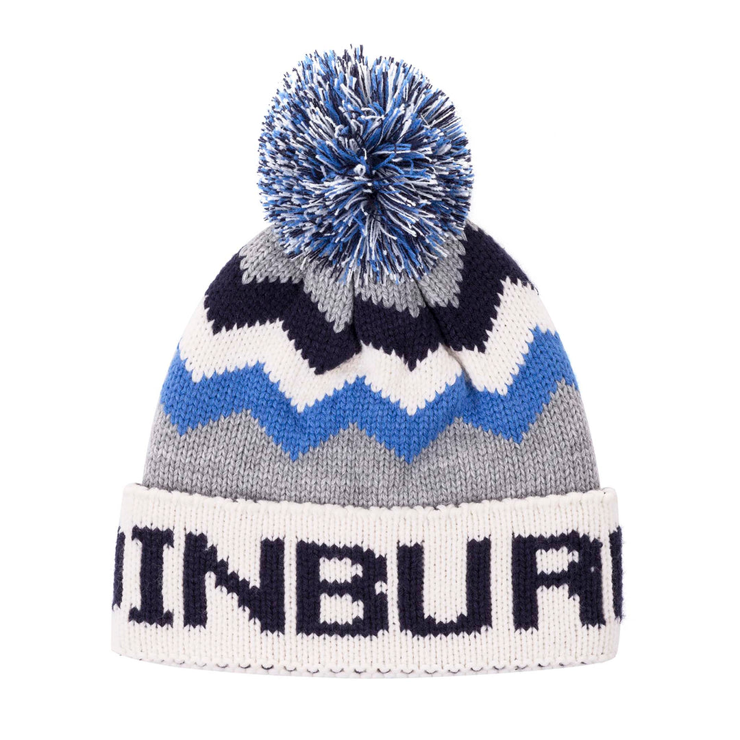 Edinburgh City Bobble Hat - Grey/ Blue / Navy