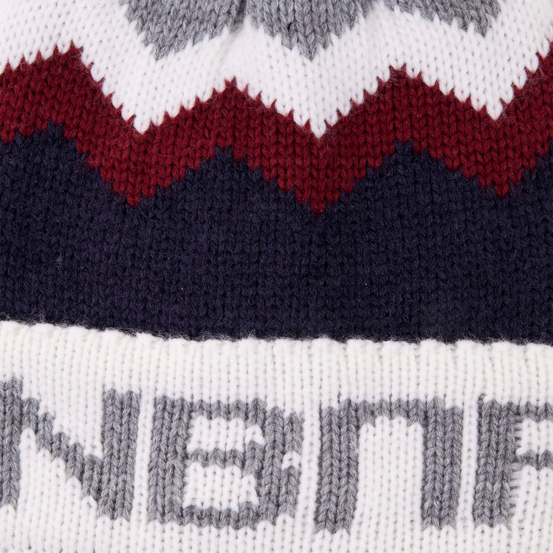 Edinburgh City Bobble Hat - Navy / Cream / Oxblood