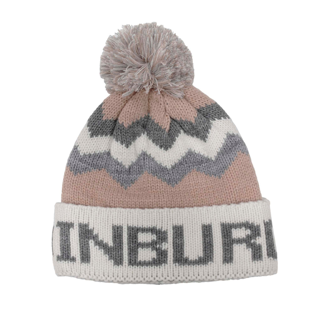 Edinburgh City Bobble Hat - Blush / Silver / Grey