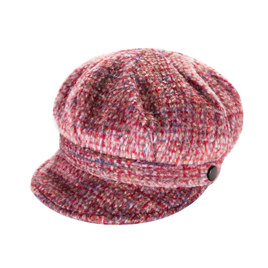 Brushed Tweed Newsboy Cap - Blush Pink