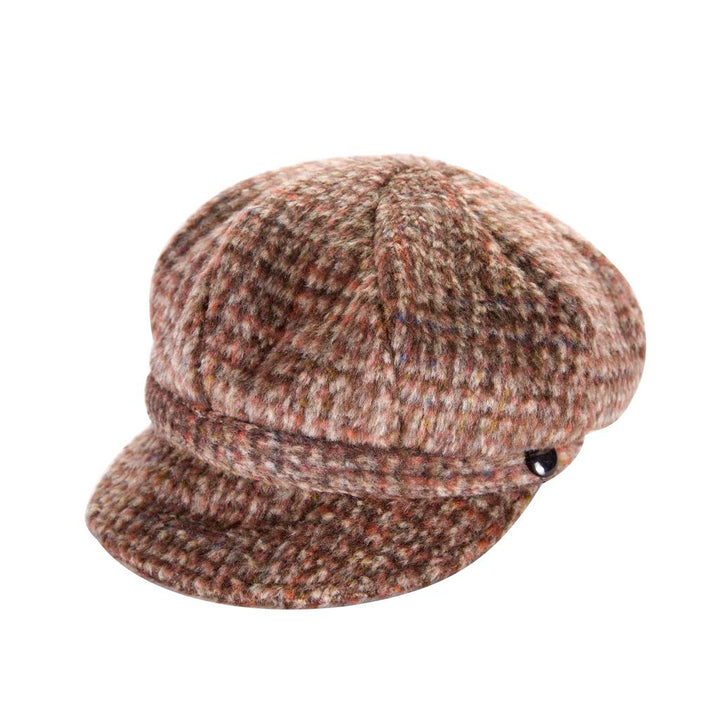 Brushed Tweed Newsboy Cap - Brown